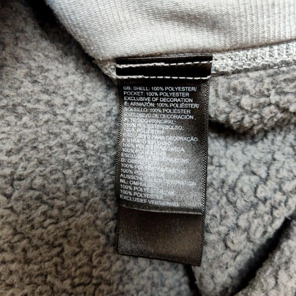 The North Face Vest Mens XL Gray Gordon Lyons Quilted Fleece Full Zip Pockets